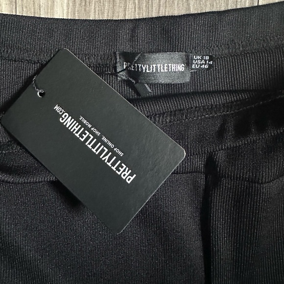 PLT Shape Black Bandage Extreme High Waist Wide Leg Pants Size 14 - Picture 5 of 5